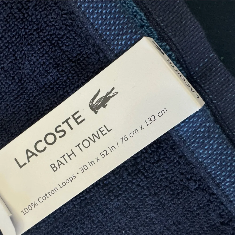 HP🎉LACOSTE trio of 100% cotton towels- classic alligator brand. Zoom in 4 deets